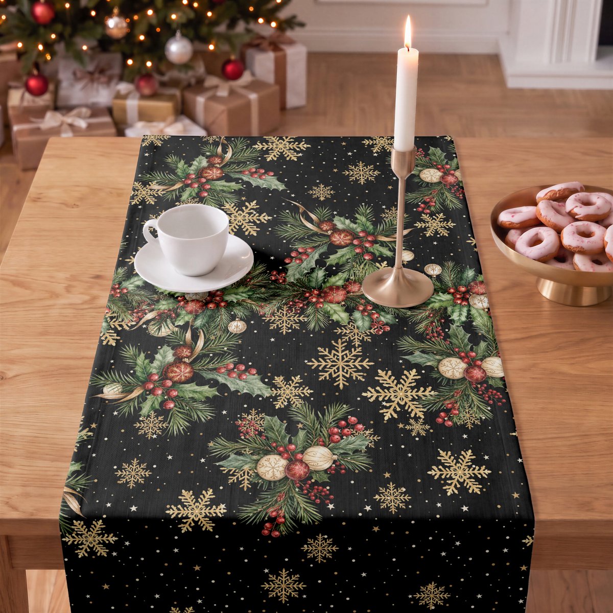 Camino de Mesa de Navidad Bruma Black · Pierre Cardin
