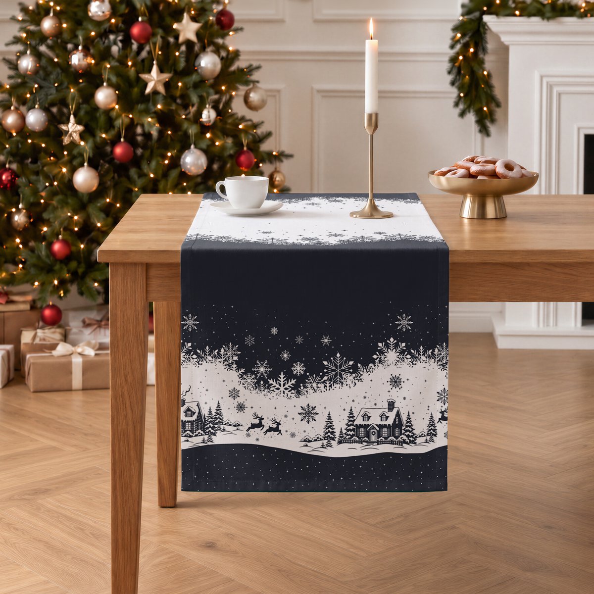 Camino de Mesa de Navidad Nordica Grey · Pierre Cardin