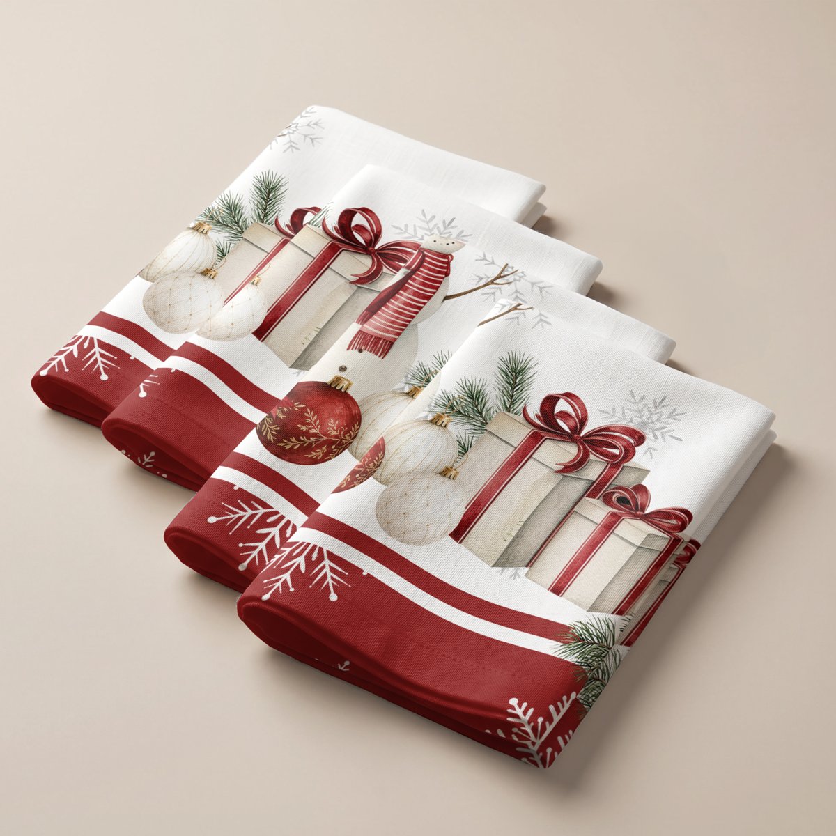 Servilletas de Navidad Helsinki Red · Pierre Cardin