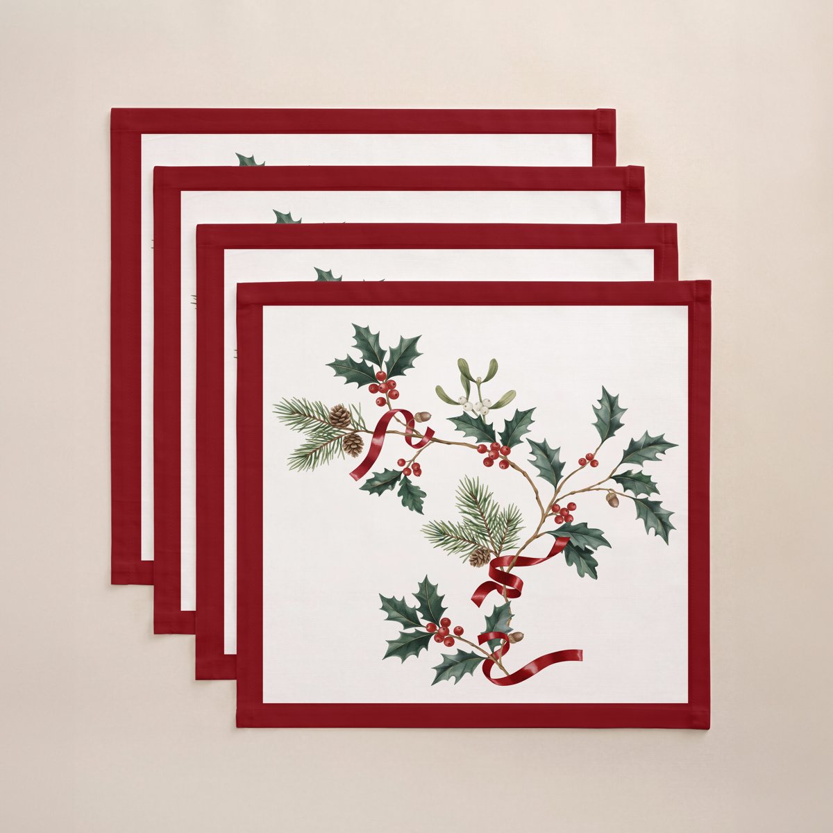 Servilletas de Navidad Silvestre Red · Pierre Cardin