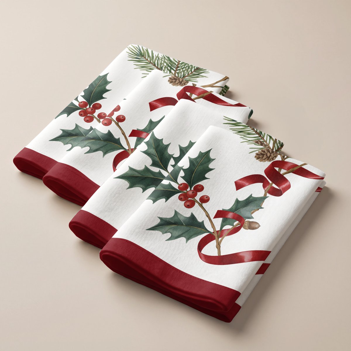 Servilletas de Navidad Silvestre Red · Pierre Cardin