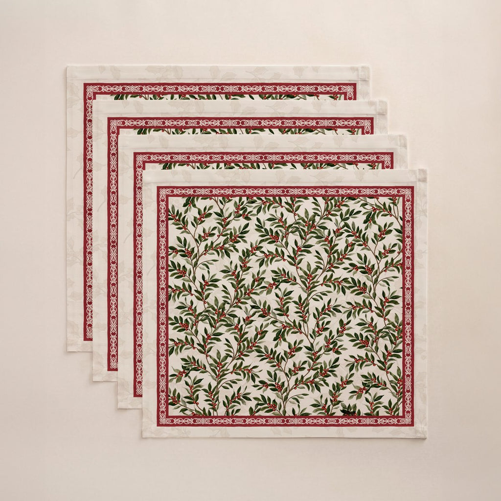 Servilletas de Navidad Abedul Green-Red · Pierre Cardin