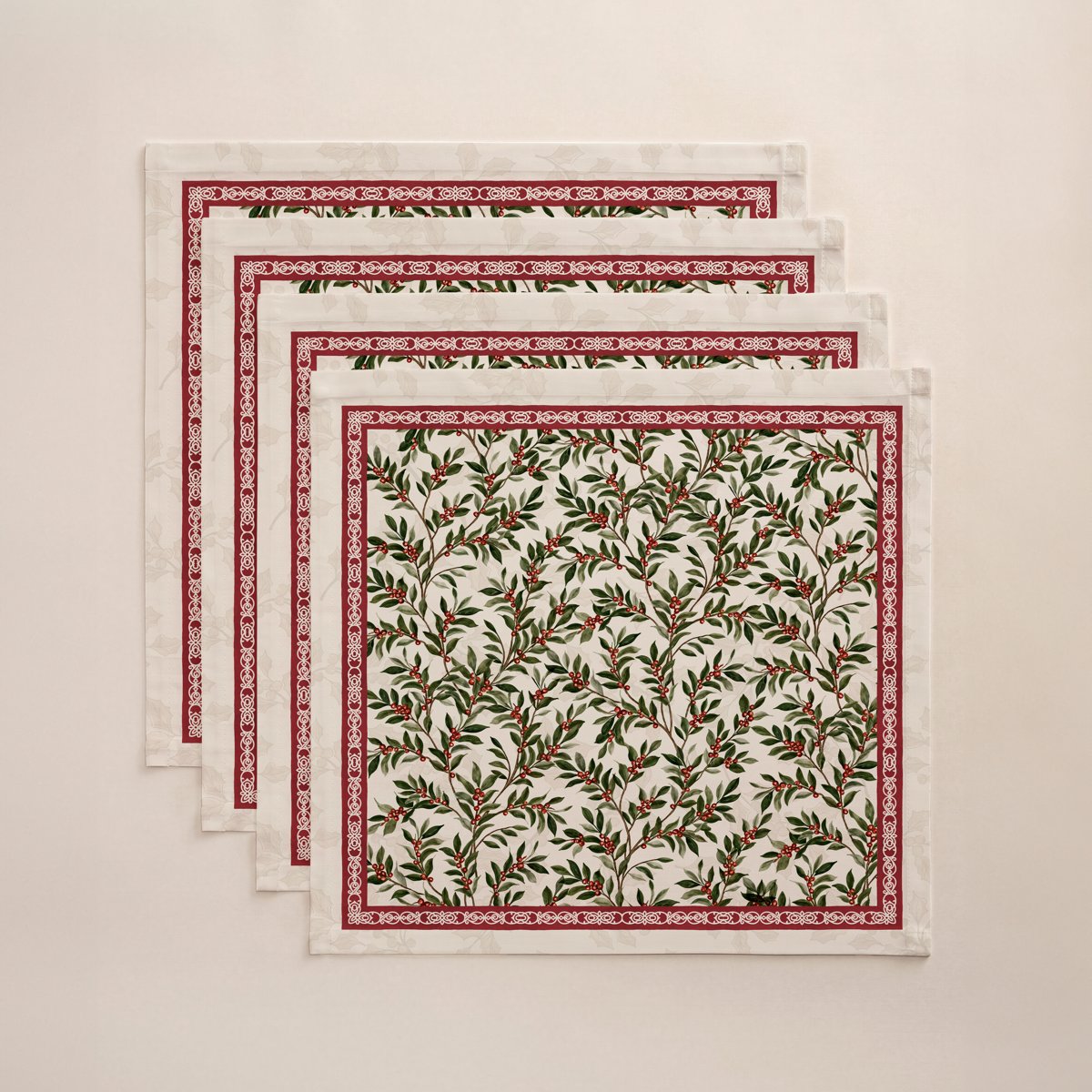 Servilletas de Navidad Abedul Green-Red · Pierre Cardin