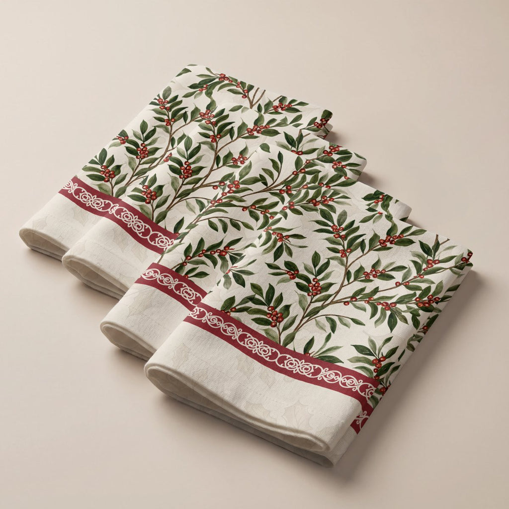 Servilletas de Navidad Abedul Green-Red · Pierre Cardin