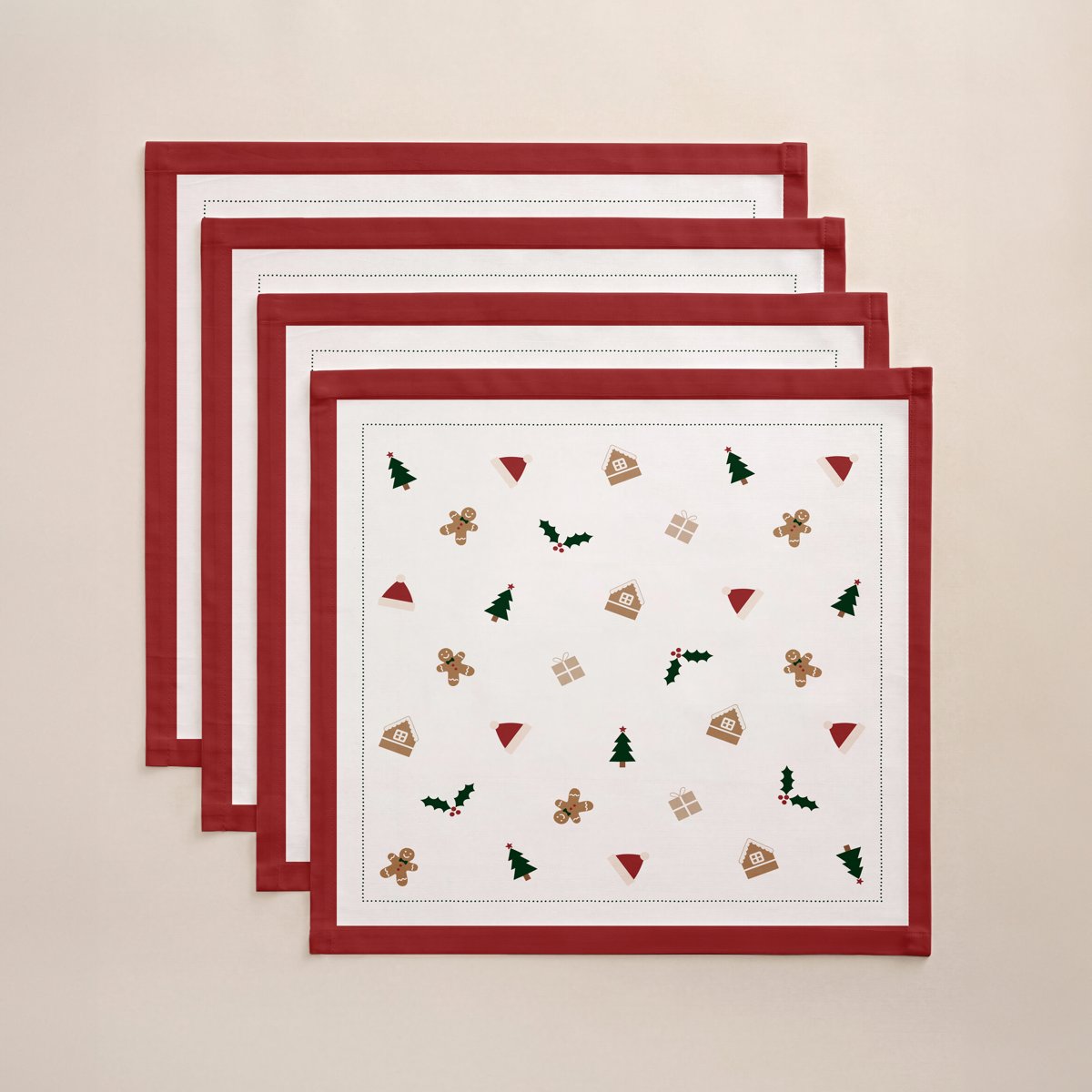 Servilletas de Navidad Niveo Green-Red · Pierre Cardin
