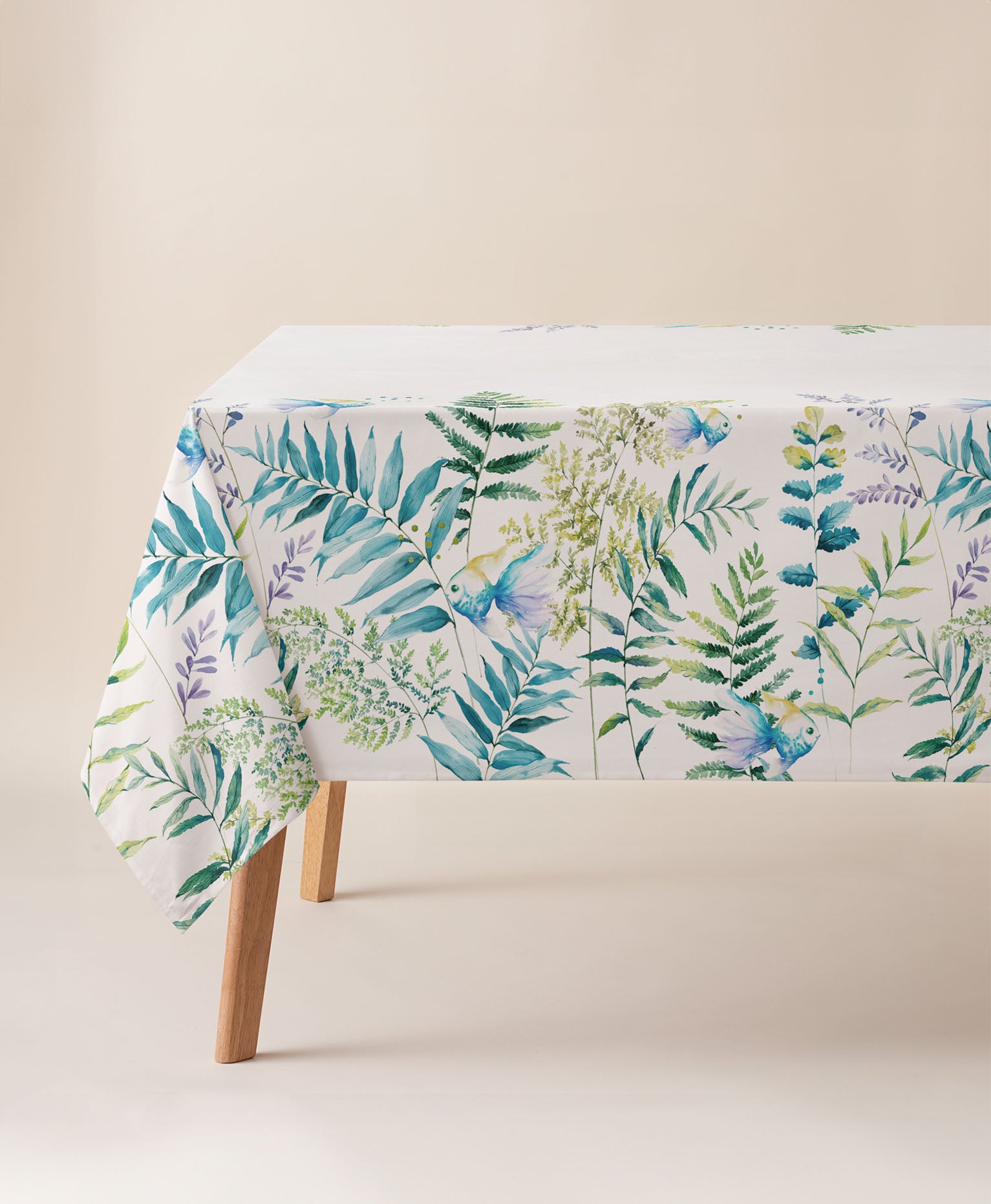 Mantel antimanchas Albir Aguamarina, mantel estampado