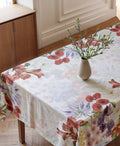 Mantel con flores primaverales y antimanchas