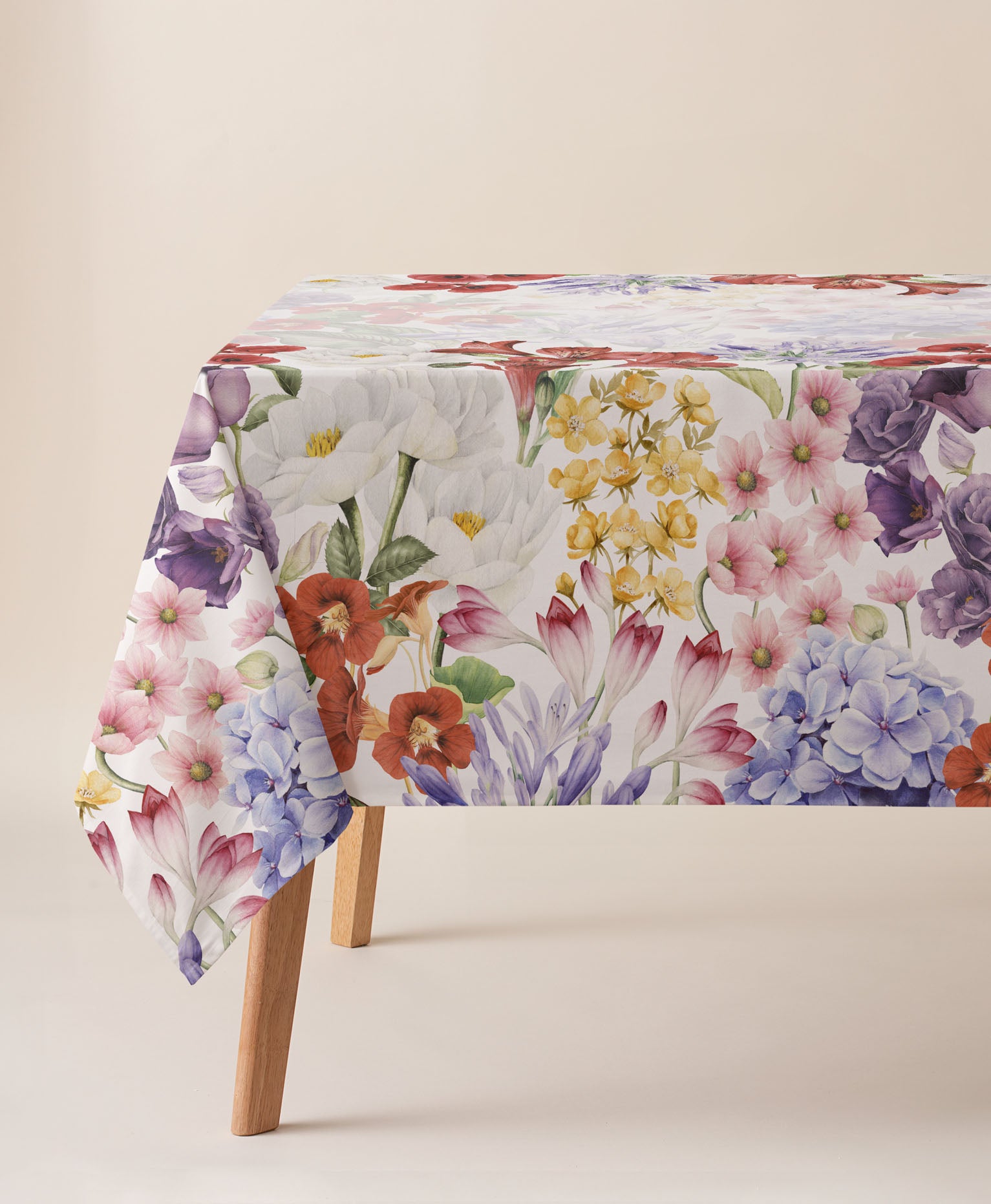 Mantel con flores primaverales, mantel antimanchas