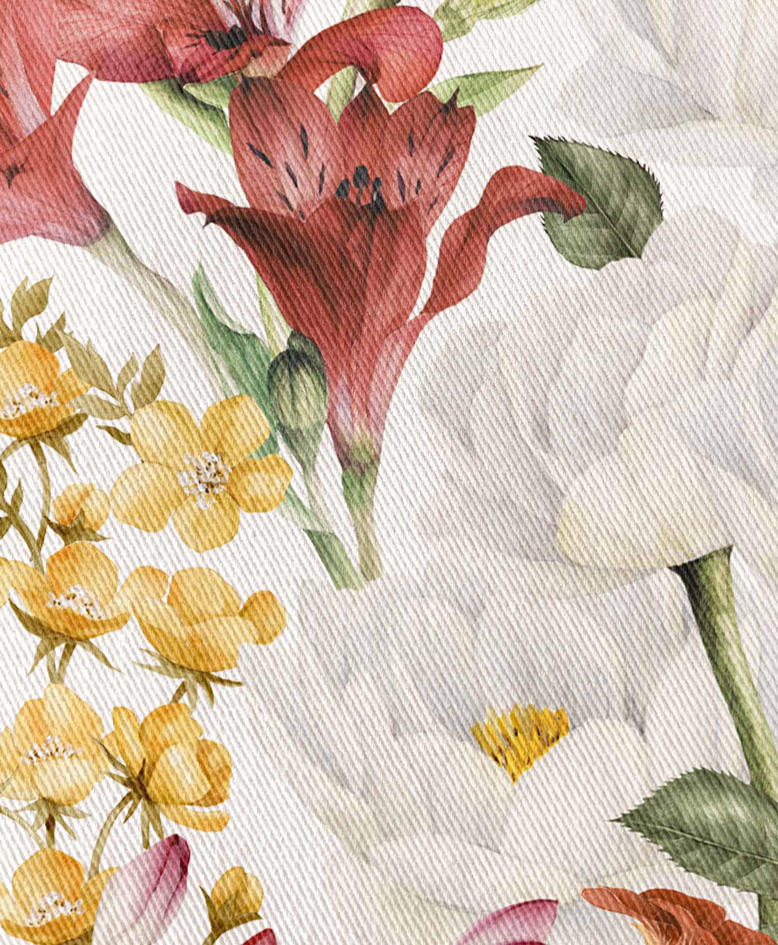 Mantel con flores primaverales, mantel antimanchas