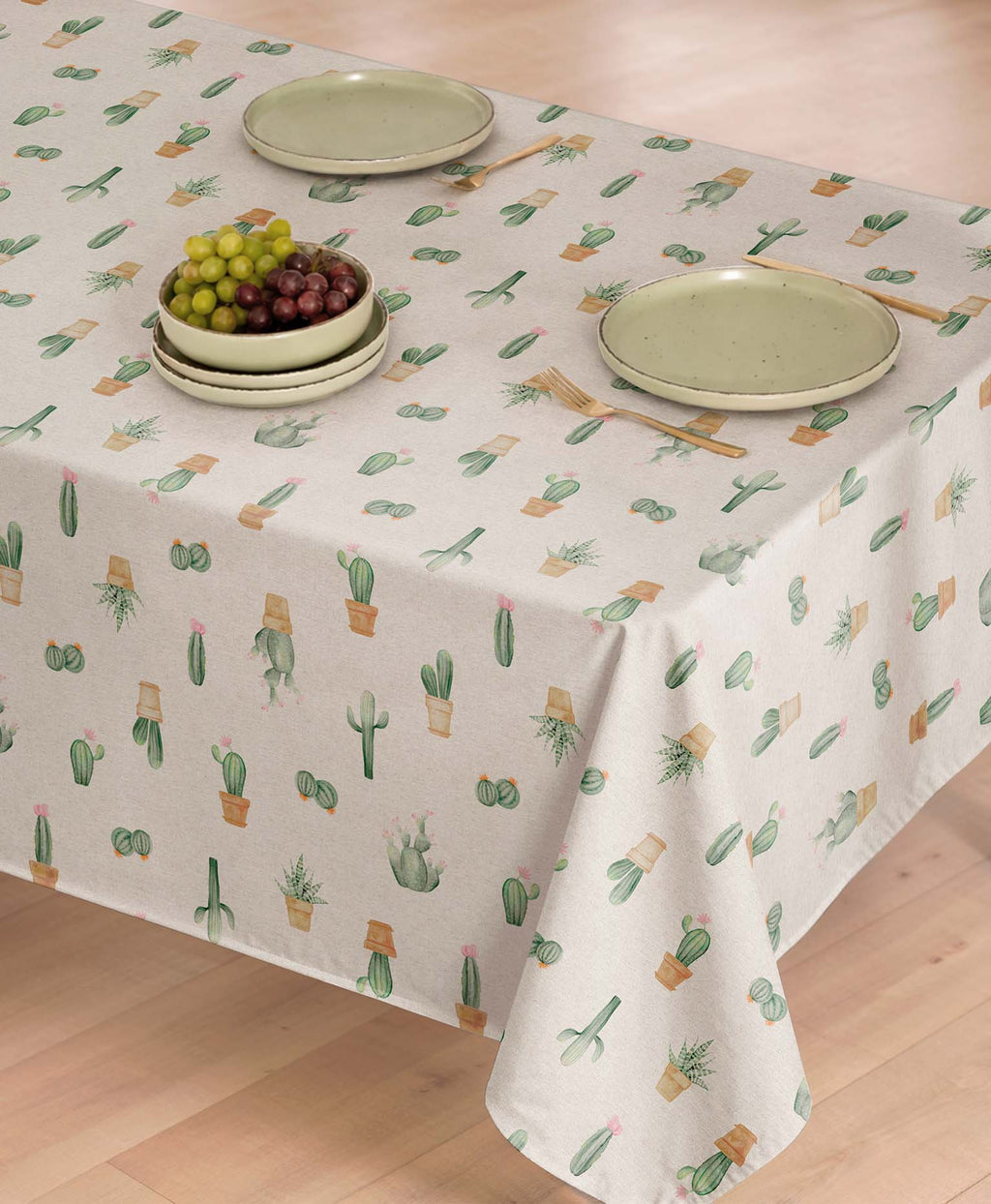 Mantel antimanchas Cactus Verde