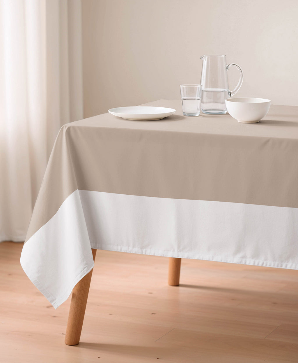 Mantel antimanchas Duo Beige