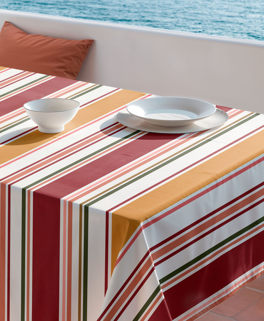 Mantel antimanchas Jara Multicolor, Mantel de rayas