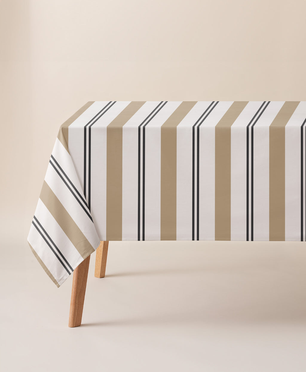Mantel antimanchas Juniper Beige. mantel de rayas