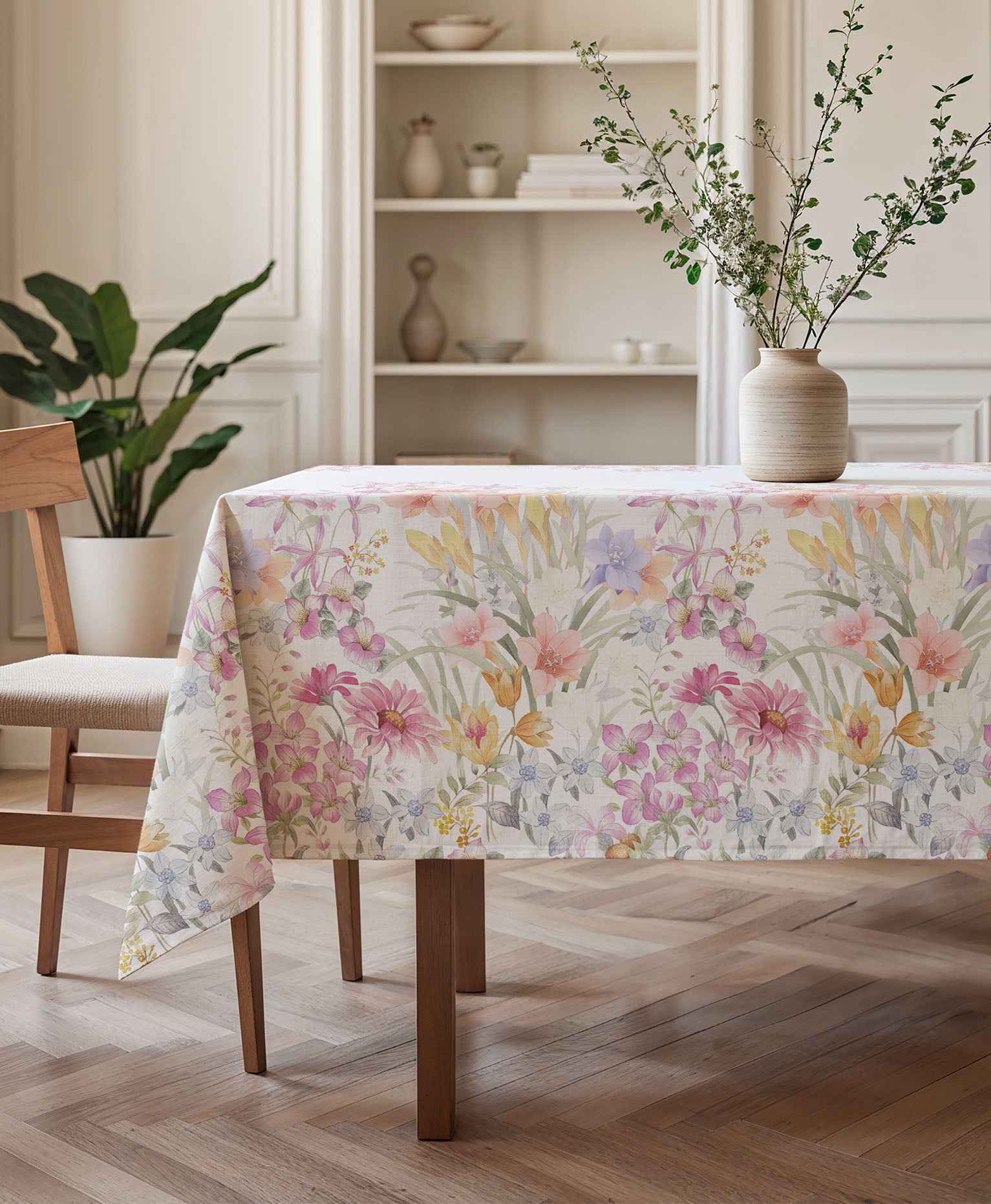 mantel elegante de flores, mantel antimanchas