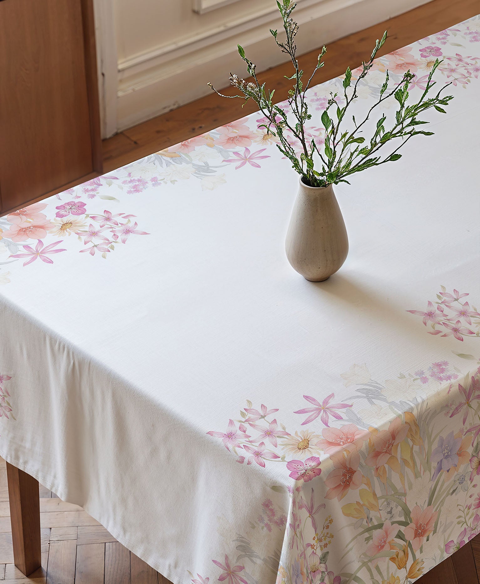 mantel elegante de flores, mantel antimanchas