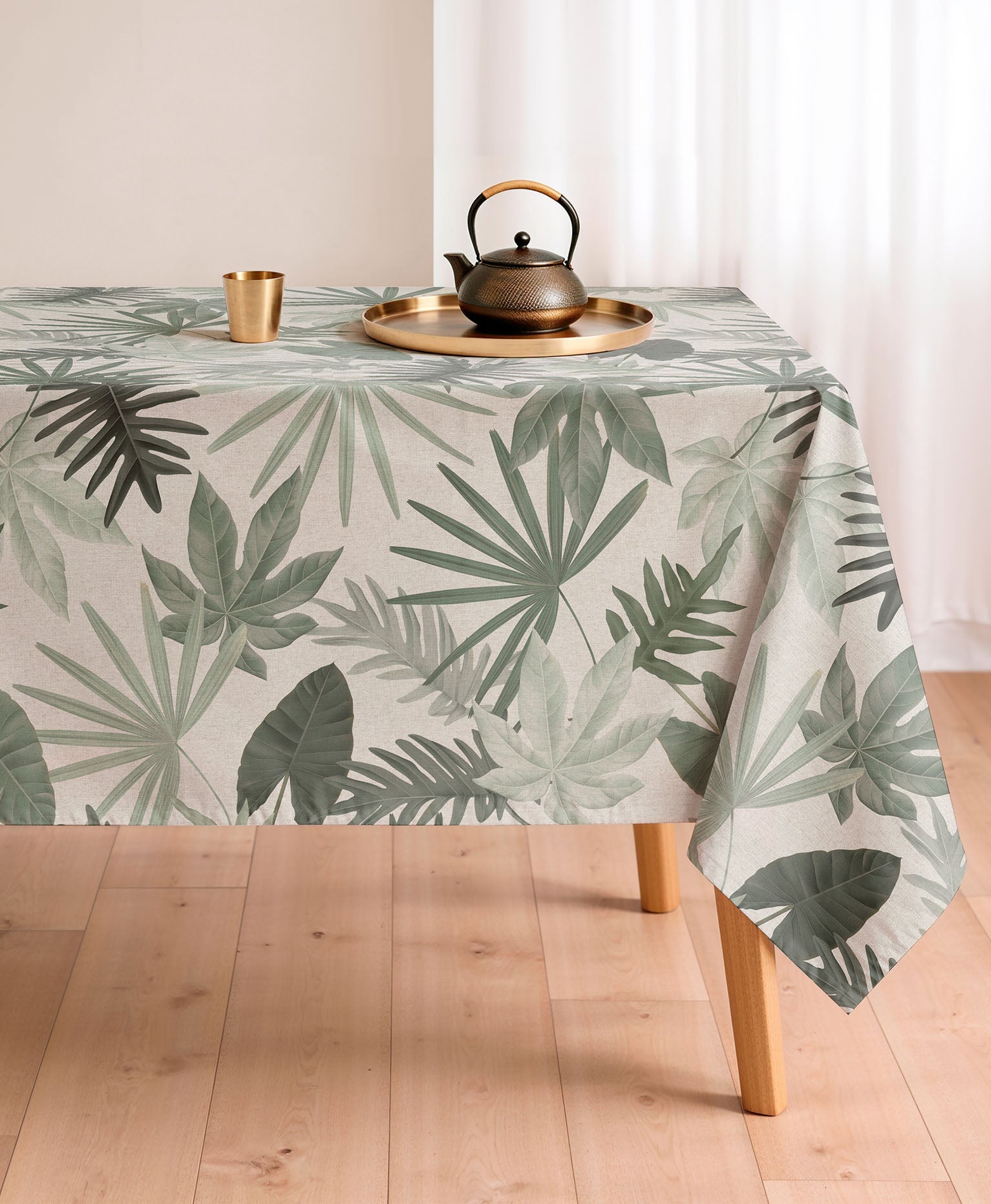 Mantel antimanchas Monstera Verde