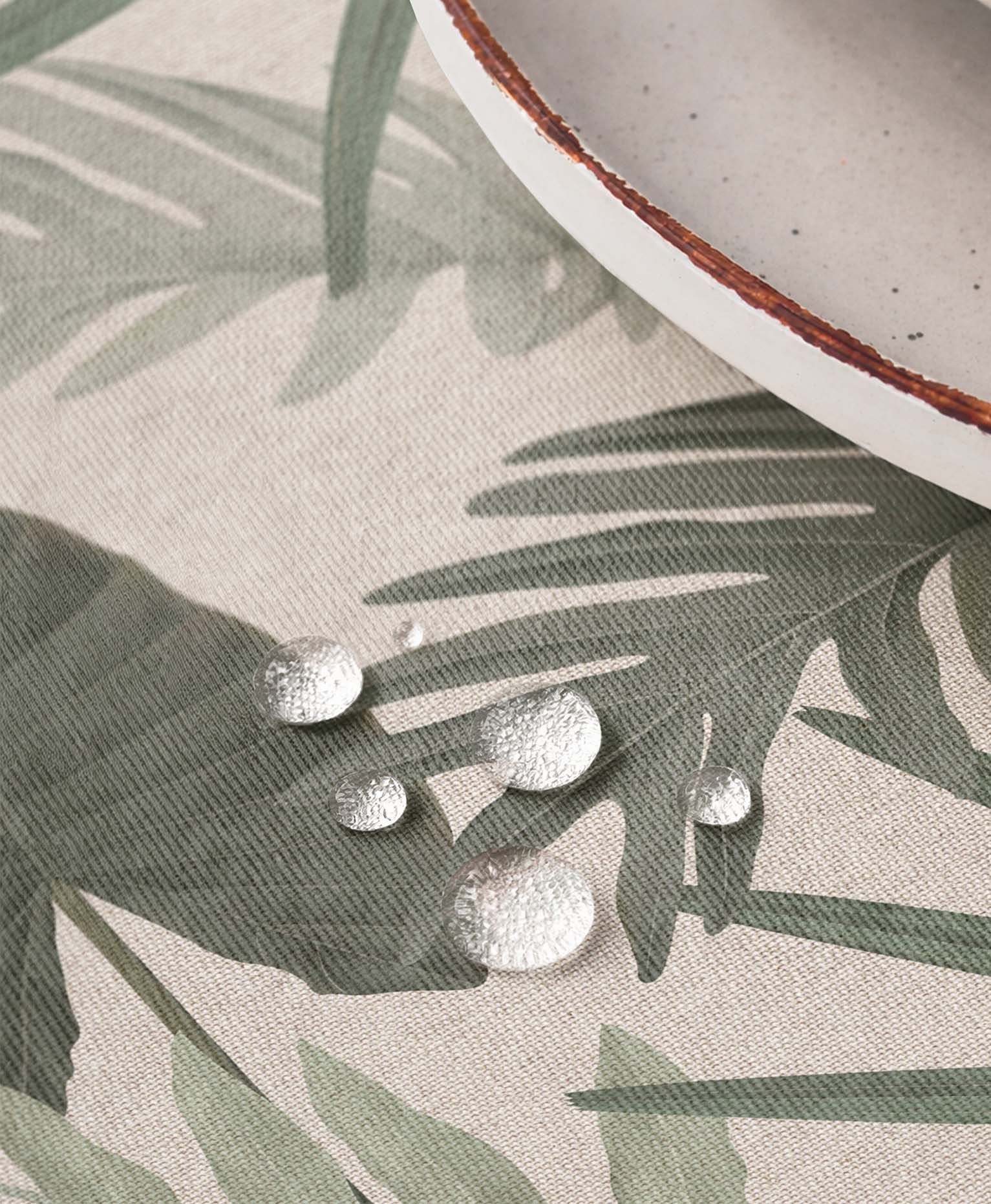 Mantel antimanchas Monstera Verde