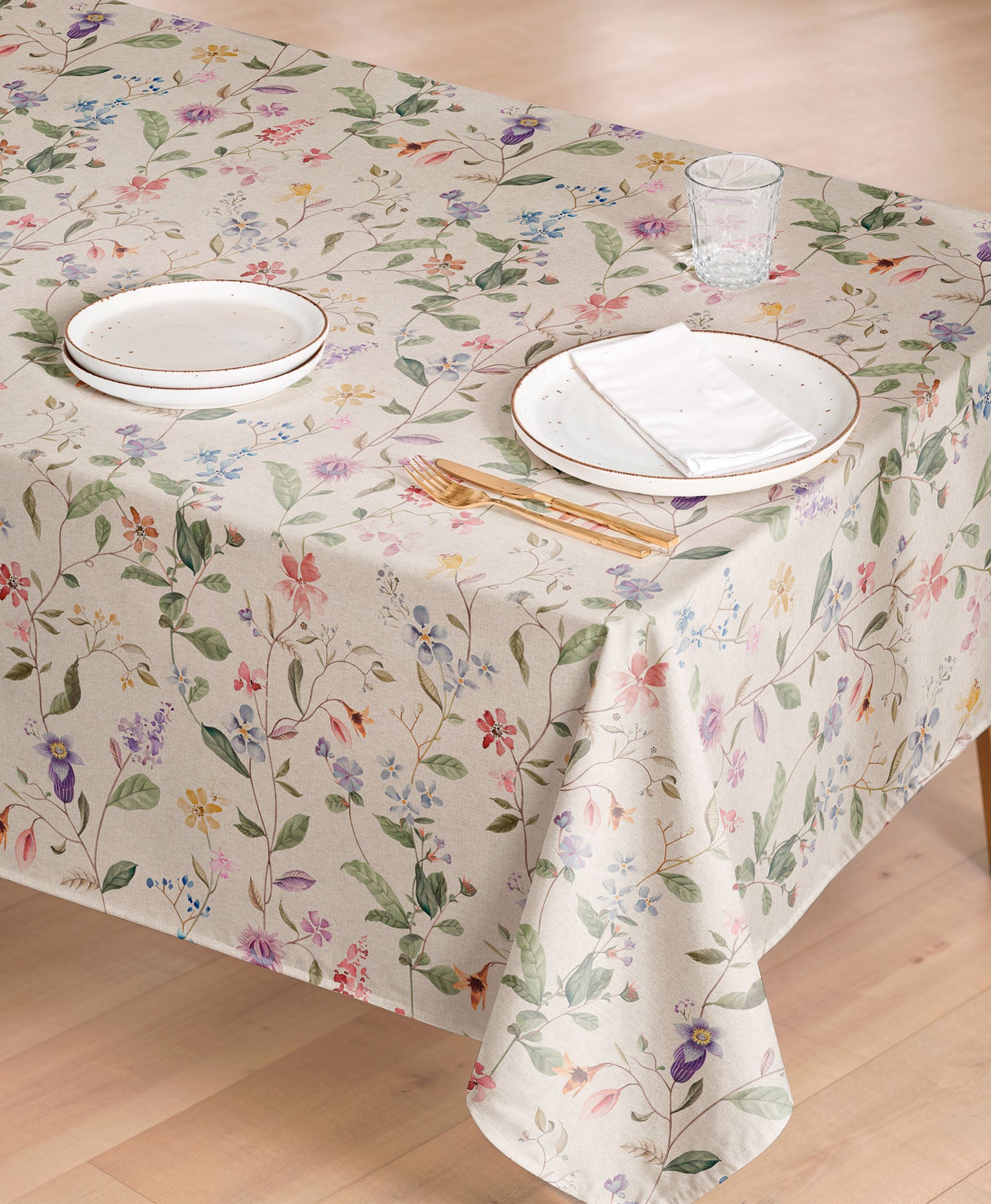 Mantel antimanchas Peonia Multicolor