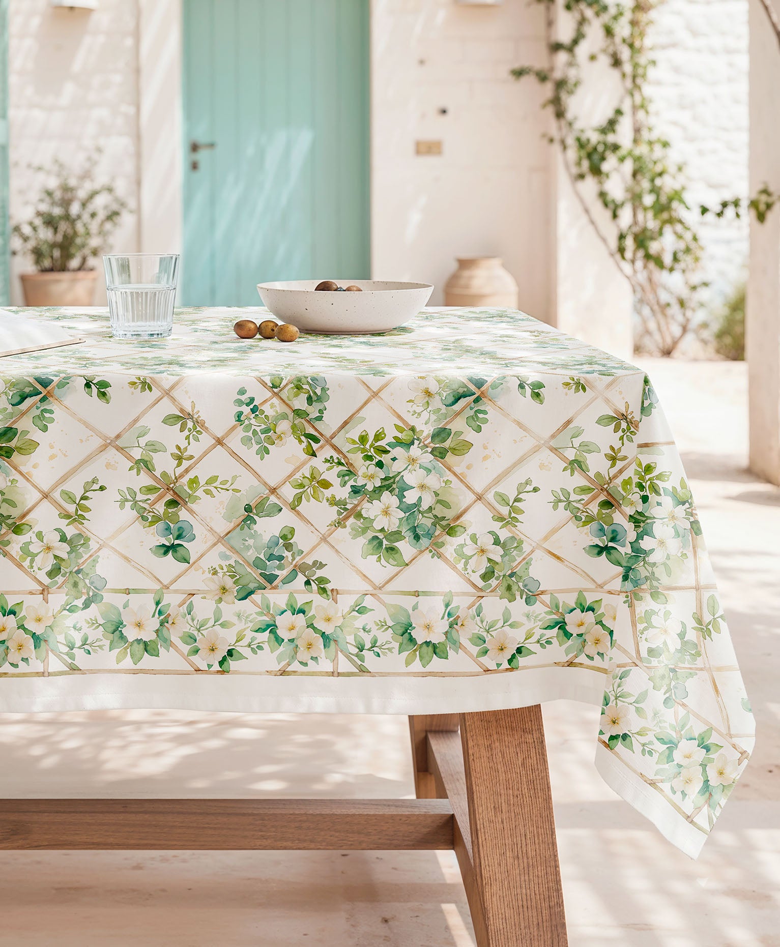 Mantel Antimanchas Hiedra Green