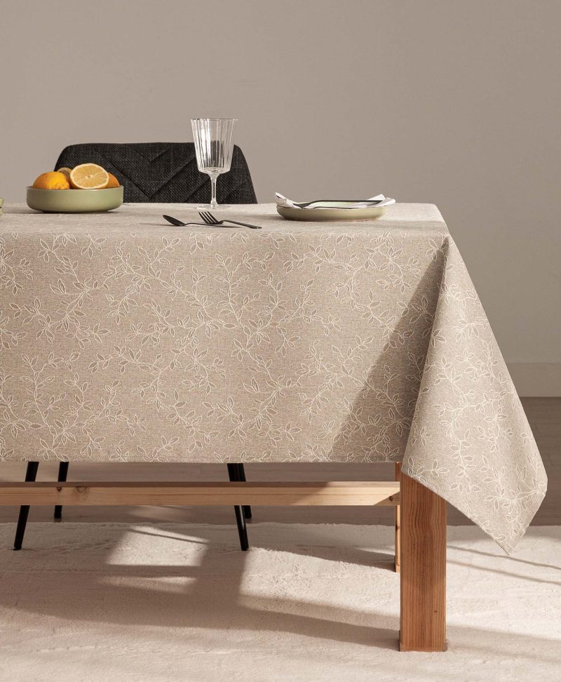 Mantel antimanchas jacquard pradera lino