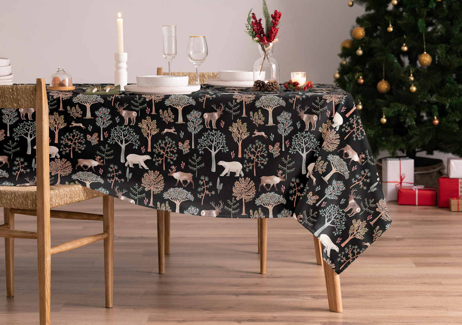 Mantel navidad Artick Black