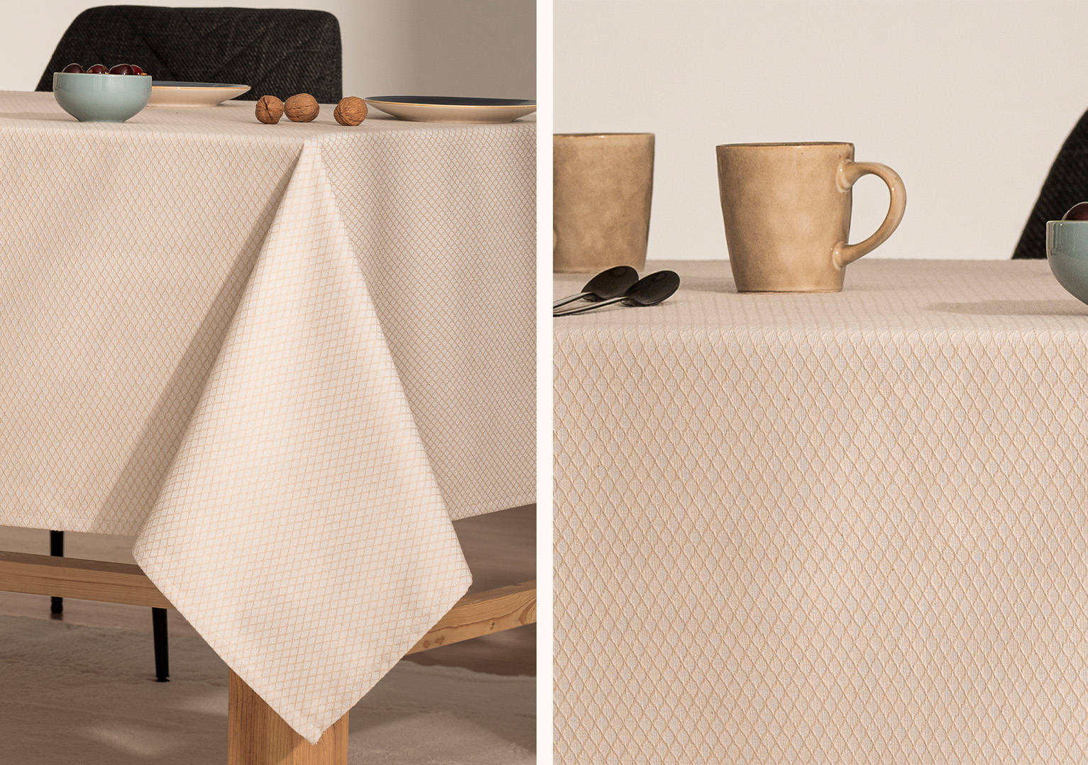 Mantel antimanchas jacquard Hally Natural