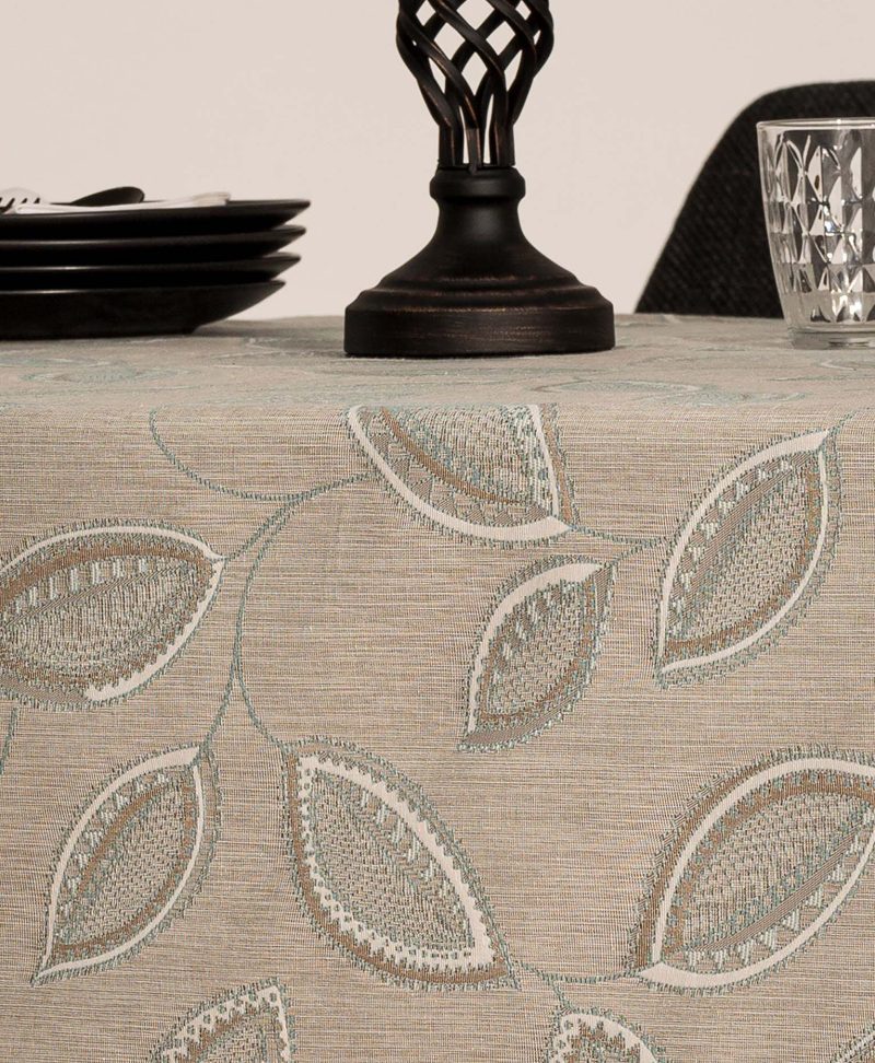 Mantel antimanchas jacquard Palma Azul