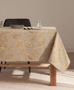 Mantel antimanchas jacquard Palma Amarillo