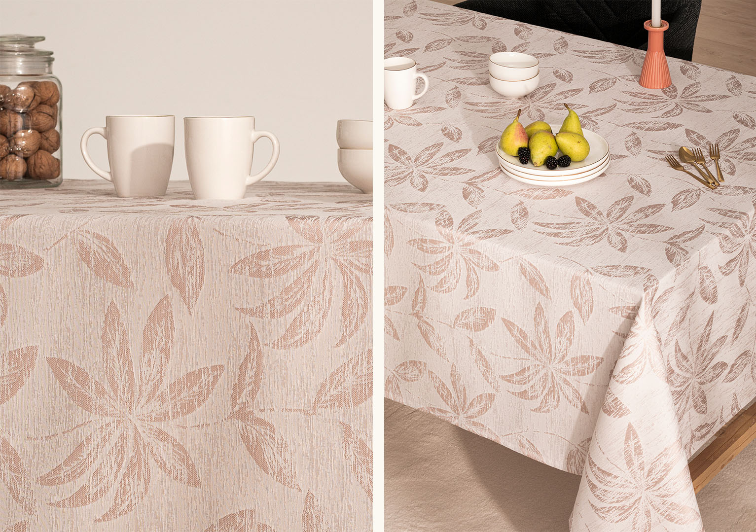 Mantel antimanchas jacquard Kiara Rose