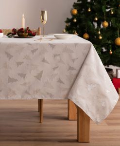 Mantel navidad jacquard Chandelle Plata