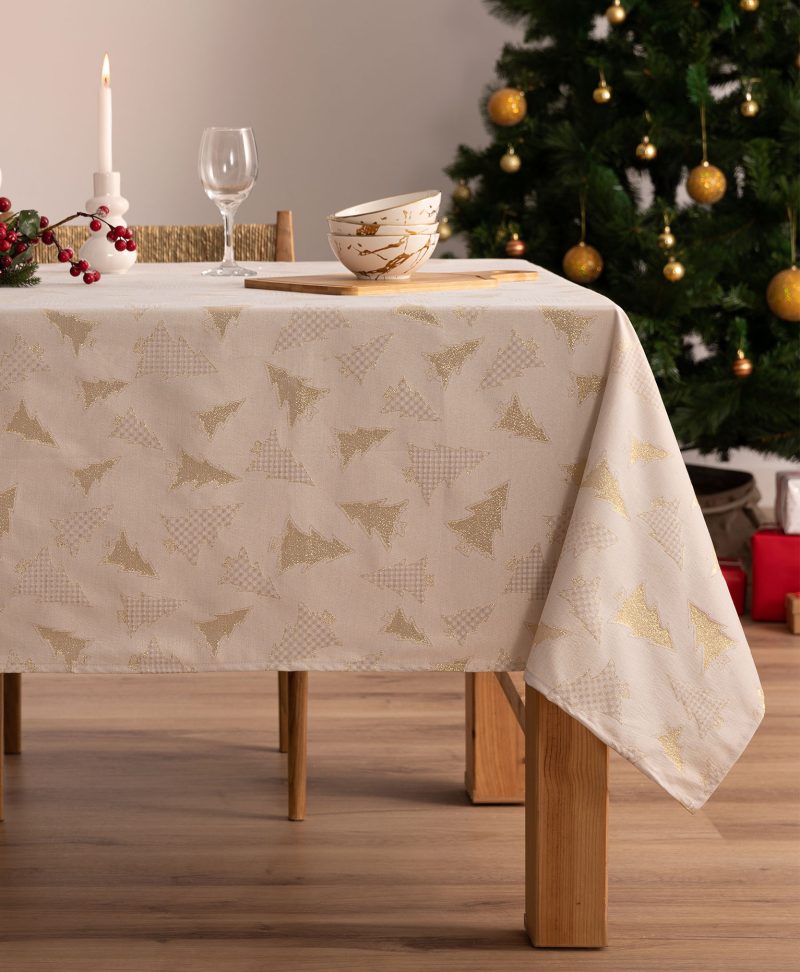 Mantel Navidad jacquard Chandelle Oro