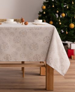 Mantel navidad jacquard Snowberry Plata