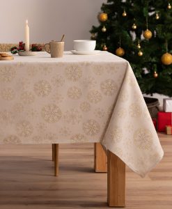 Mantel navidad jacquard Snowberry Oro