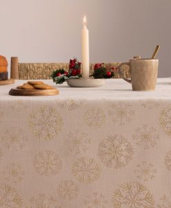 Mantel navidad jacquard Snowberry Oro