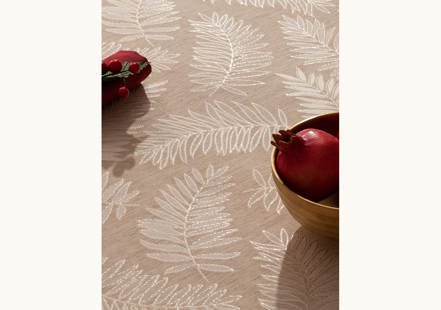 Mantel navidad jacquard Aurore Beige