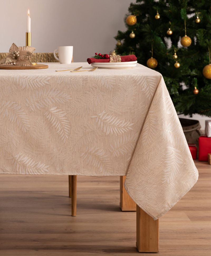 Mantel navidad jacquard Aurore Beige