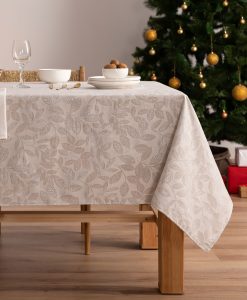 Mantel navidad jacquard Cypres Plata