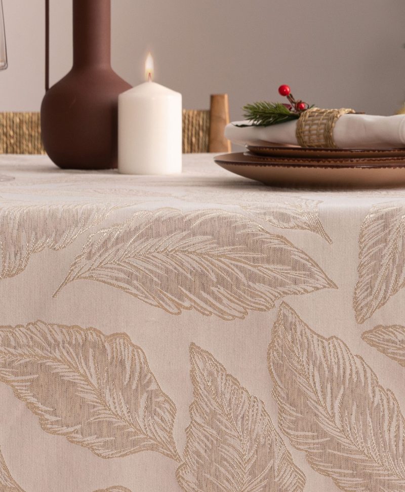 Mantel navidad jacquard Grace Beige