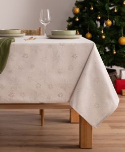 Mantel navidad jacquard Glory Plata