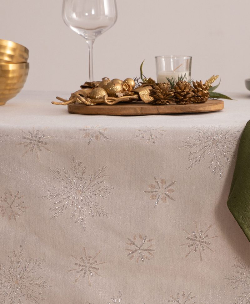 Mantel navidad jacquard Glory Plata