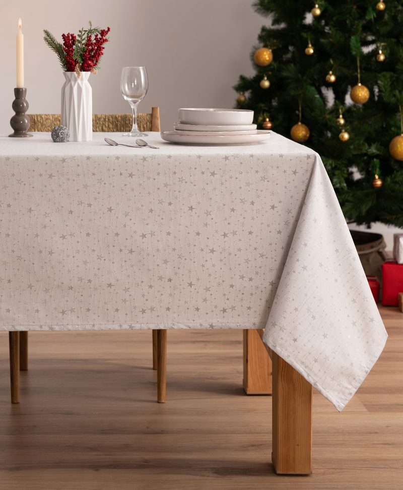 Mantel navidad jacquard Gala Plata