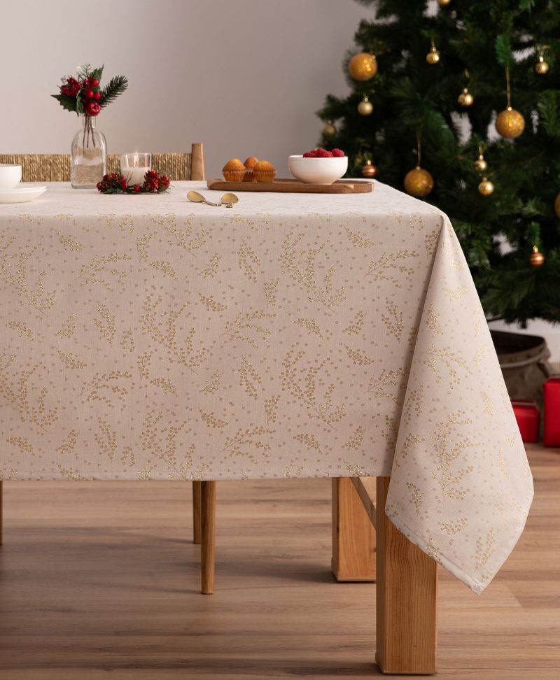 Mantel navidad jacquard Duende Oro