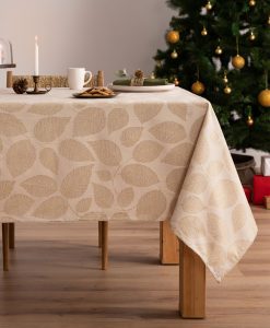 Mantel navidad Jacquard Karen Lino-Oro