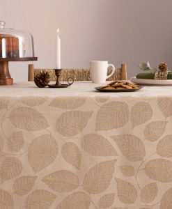 Mantel navidad Jacquard Karen Lino-Oro