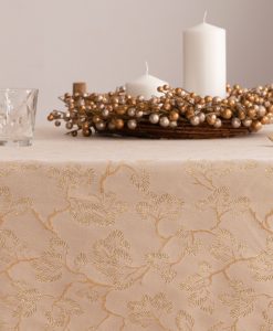 Mantel navidad jacquard Branches Gold