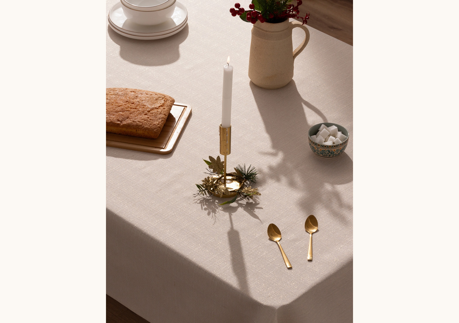 Mantel navidad Evolet Beige-Oro