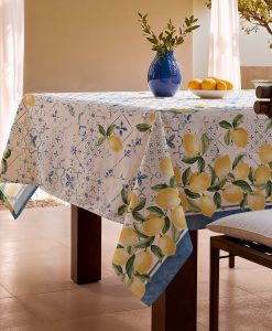 Mantel Tropical Antimanchas Doris Azul