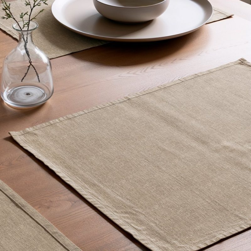 Mantel individual tacto tela Indra Beige