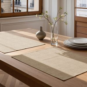 Mantel individual tacto tela Indra Beige