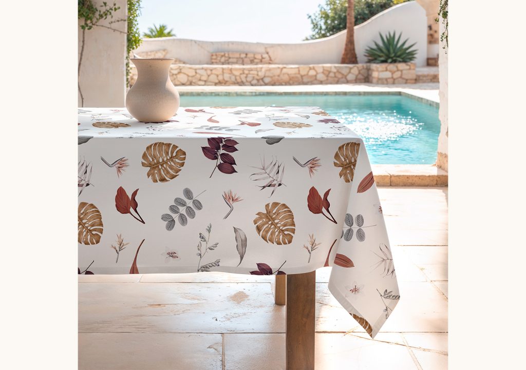 Mantel antimanchas Bora Multicolor, mantel estampado de verano, mantel mediterráneo